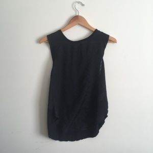 Merona | Black Asymmetrical Chevron Top Medium